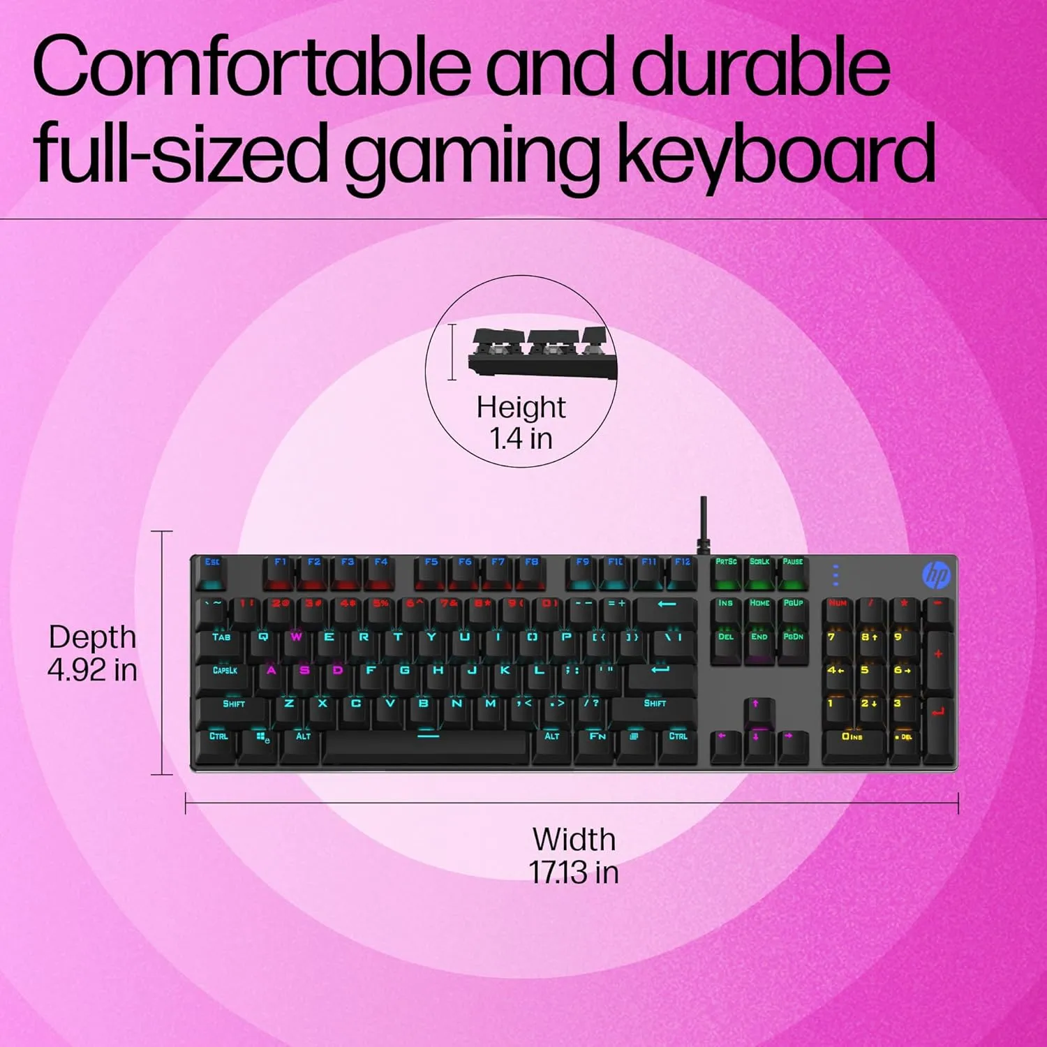 HP USB Keyboard Gaming Mechanical GK400F (Black) view 8